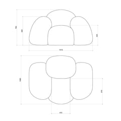 Shaggy Pink Yeti Sofa - Voluminous Cloud Shape