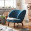 Shearling Pelican Chair Series With Walnut Legs and Embrace Lounge Silhouette