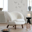 Shearling Pelican Chair With Walnut Legs, Ergonomic Wingback Lounge Seating