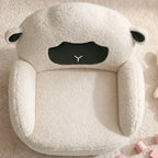 Sheep Sherpa Kids Sofa Chair, Rounded Reading Seat for Cozy Rooms