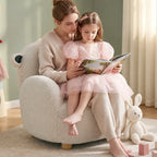 Sheep Sherpa Kids Sofa Chair, Rounded Reading Seat for Cozy Rooms