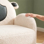Sheep Sherpa Kids Sofa Chair, Rounded Reading Seat for Cozy Rooms