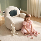 Sheep Sherpa Kids Sofa Chair, Rounded Reading Seat for Cozy Rooms