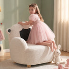 Sheep Sherpa Kids Sofa Chair, Rounded Reading Seat for Cozy Rooms
