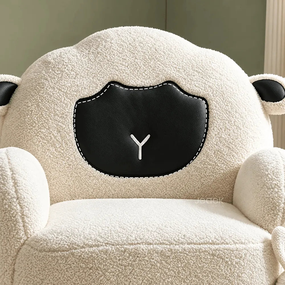Sheep Sherpa Kids Sofa Chair, Rounded Reading Seat for Cozy Rooms