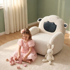 Sheep Sherpa Kids Sofa Chair, Rounded Reading Seat for Cozy Rooms