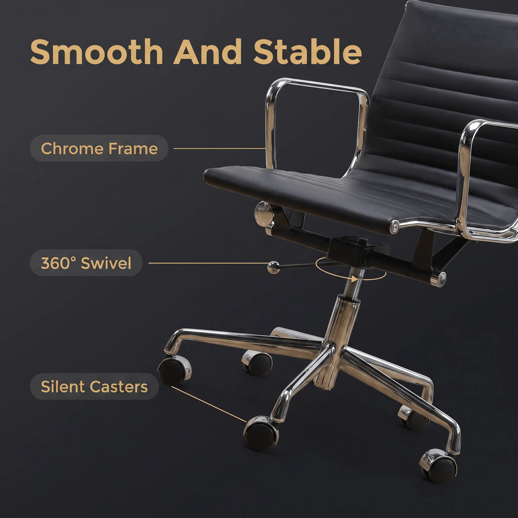 Sierra Low-Back Executive Office Chair in Black Leather