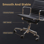 Sierra Low-Back Executive Office Chair in Black Leather