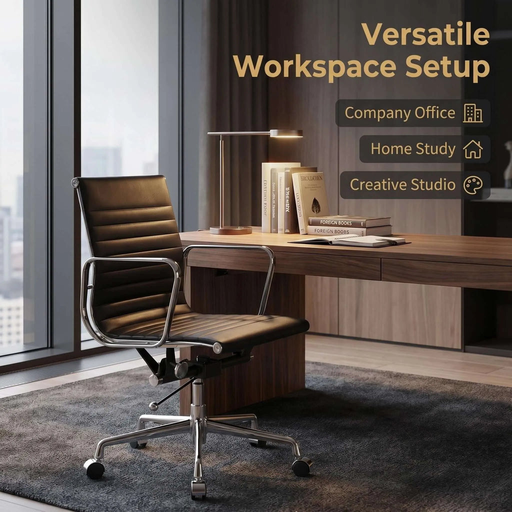 Sierra Low-Back Executive Office Chair in Black Leather
