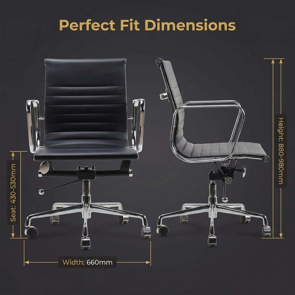 Sierra Low-Back Executive Office Chair in Black Leather