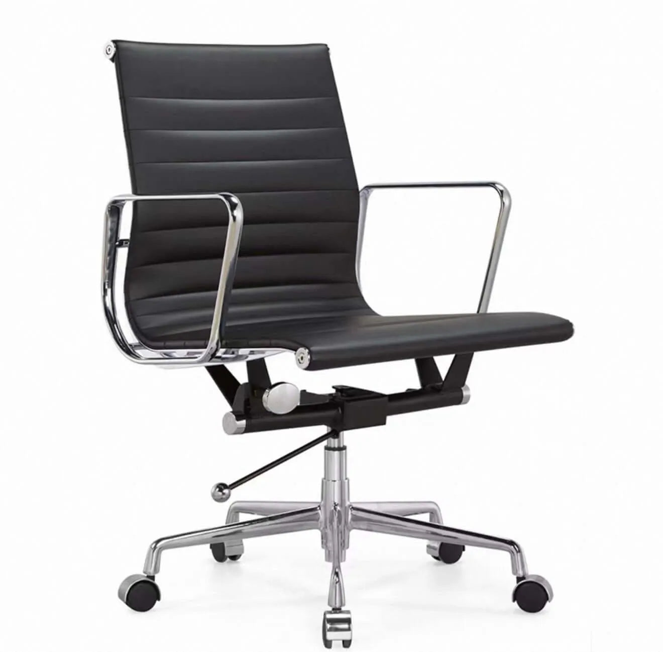 Sierra Low-Back Executive Office Chair in Black Leather Main Product Image Main image