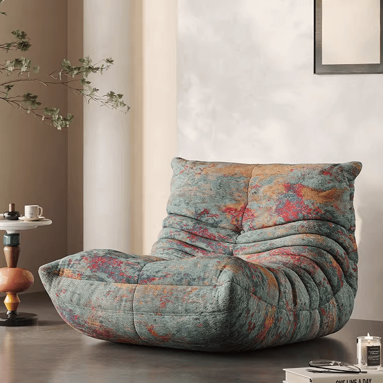 Silk Jacquard Caterpillar Sofa Chair - Abstract Colors