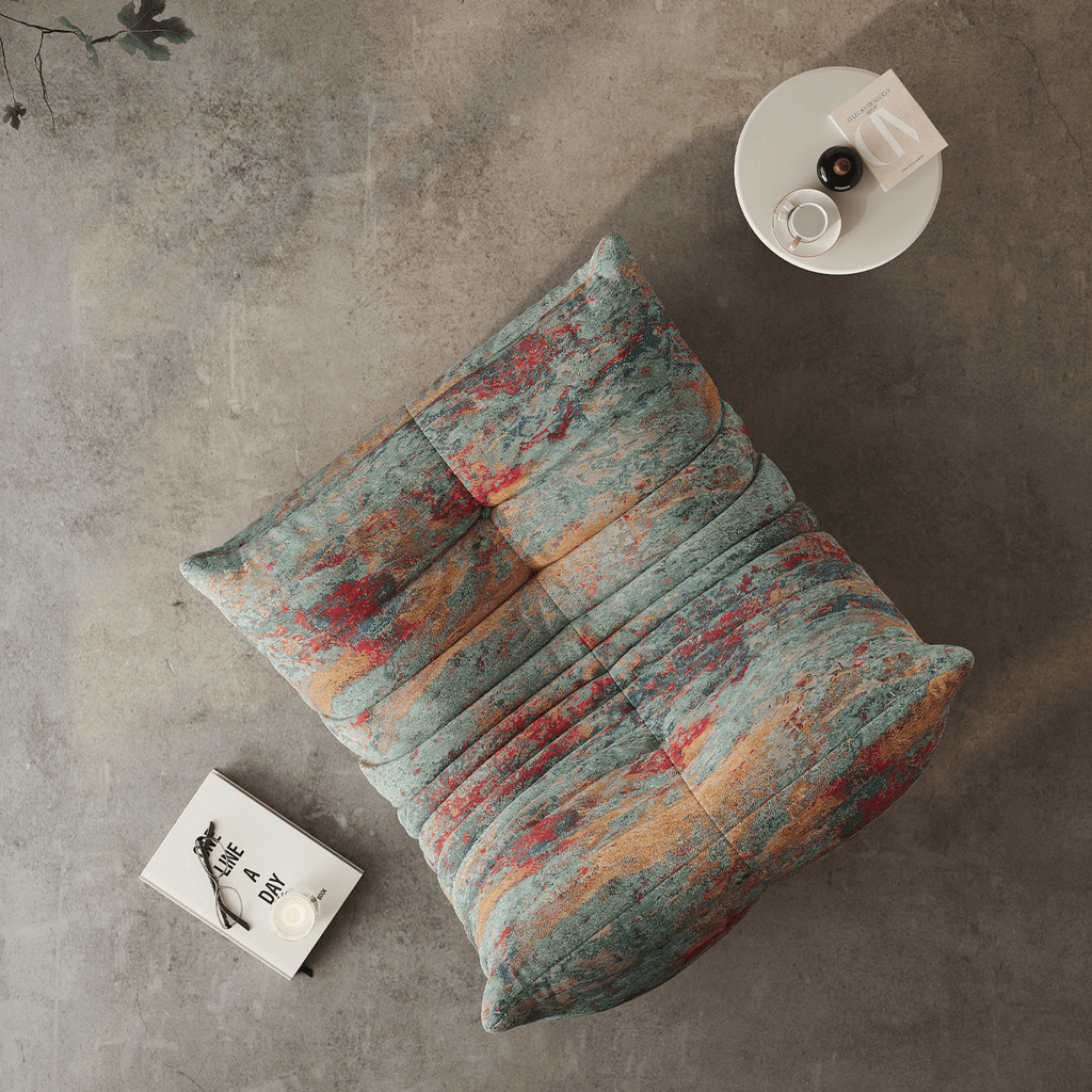 Silk Jacquard Caterpillar Sofa Chair - Abstract Colors