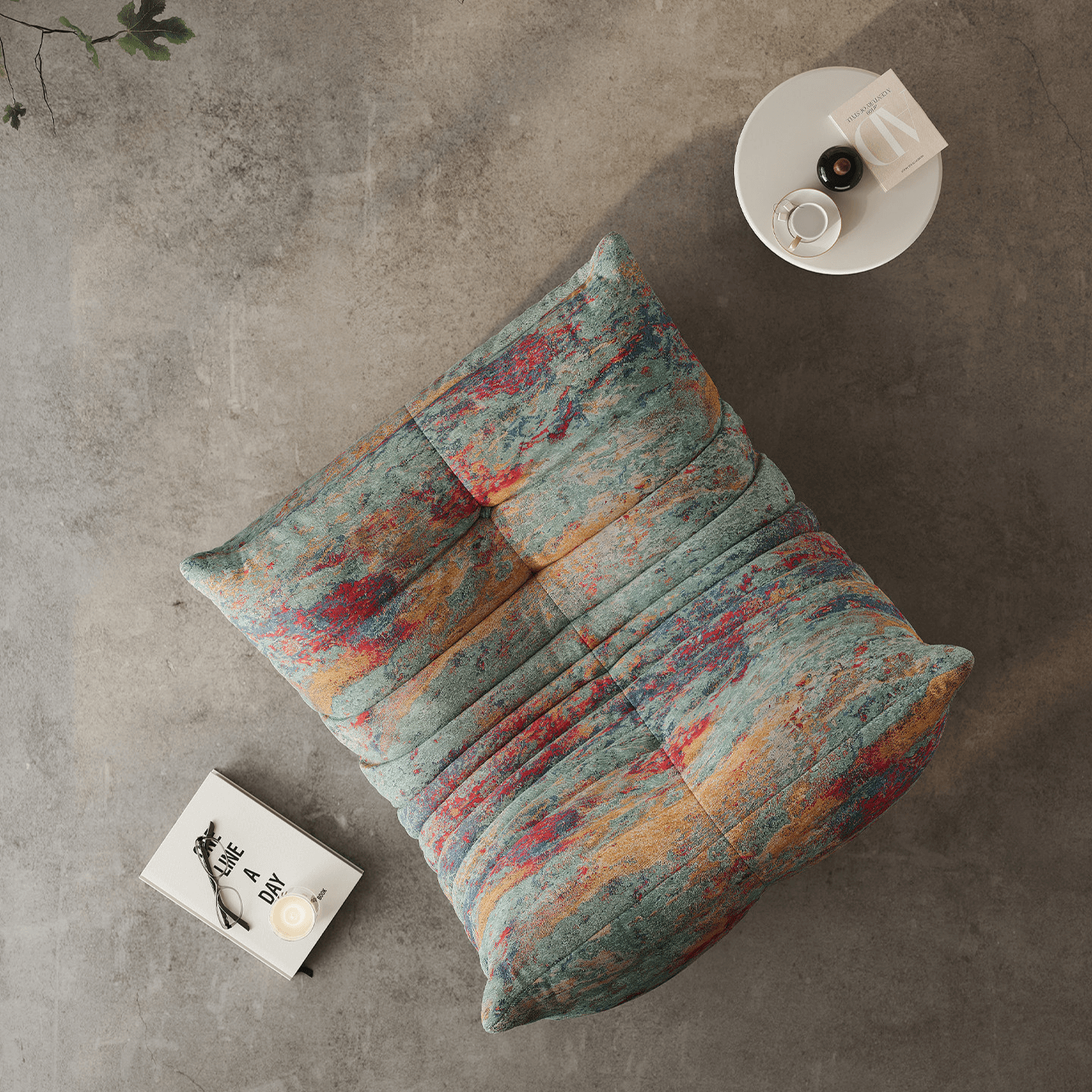 Silk Jacquard Caterpillar Sofa Chair - Abstract Colors