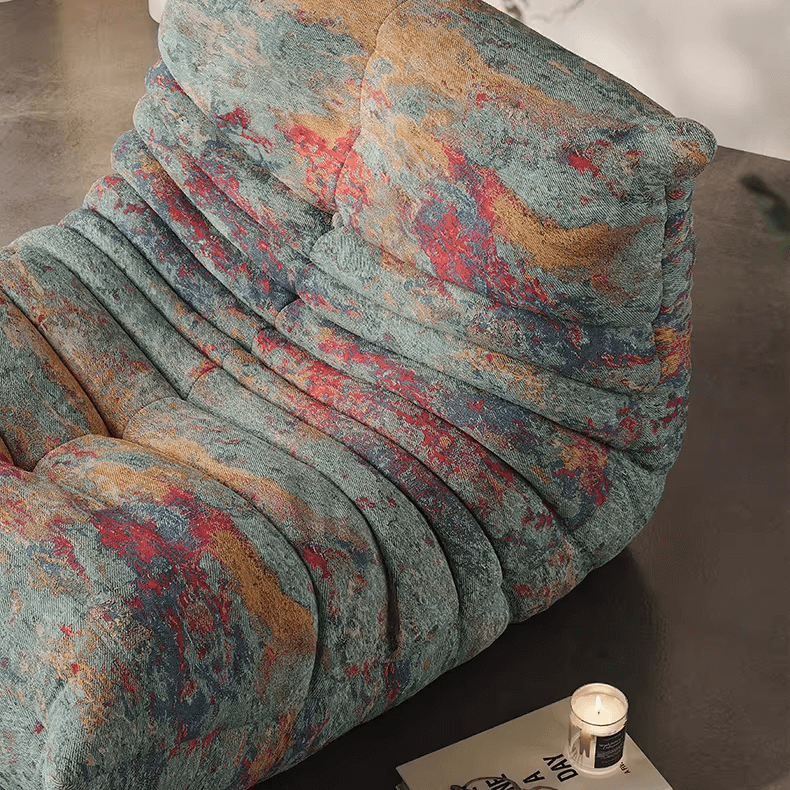 Silk Jacquard Caterpillar Sofa Chair - Abstract Colors