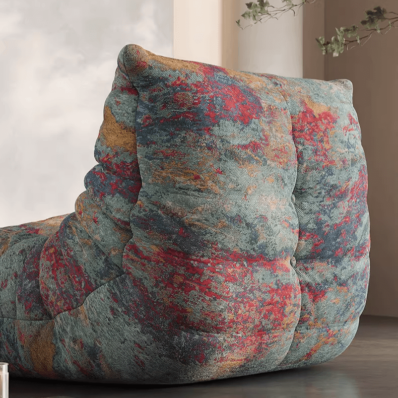 Silk Jacquard Caterpillar Sofa Chair - Abstract Colors