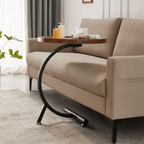 Simple Sofa Side Table With Iron Frame And Shelf