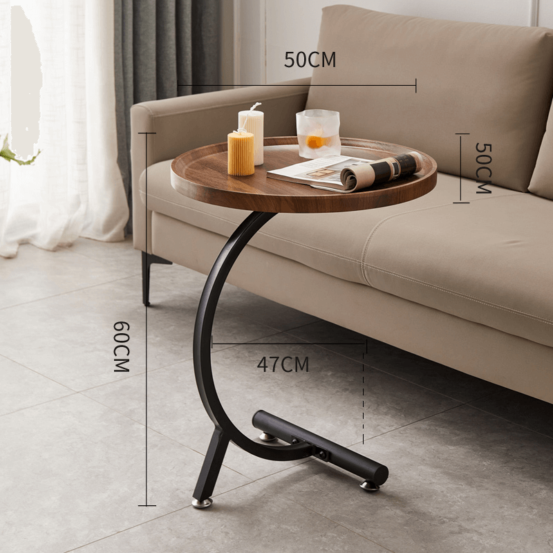Simple Sofa Side Table With Iron Frame And Shelf