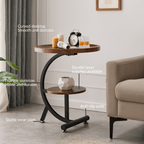 Simple Sofa Side Table With Iron Frame And Shelf