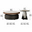 Sintered Stone and Glass Coffee Table Set with Sculptural Storage Base Dimensions