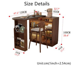 Sintered Stone Bar Table + Cabinet with Rotating Design