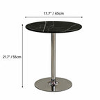 Sintered Stone Side Table with Mirrored Steel Base for Light Luxury Corners Dimensions