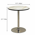 Sintered Stone Side Table with Mirrored Steel Base for Light Luxury Corners Dimensions
