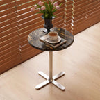 Sintered Stone Side Table with Star Base for Lounge Corners