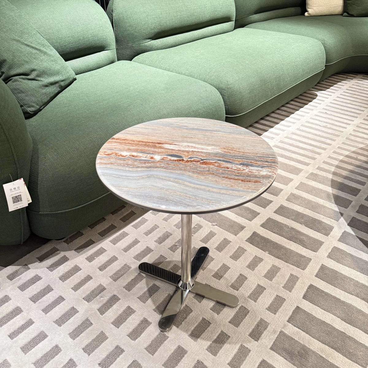 Sintered Stone Side Table with Star Base for Lounge Corners