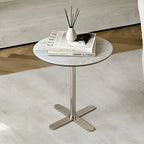 Sintered Stone Side Table with Star Base for Lounge Corners