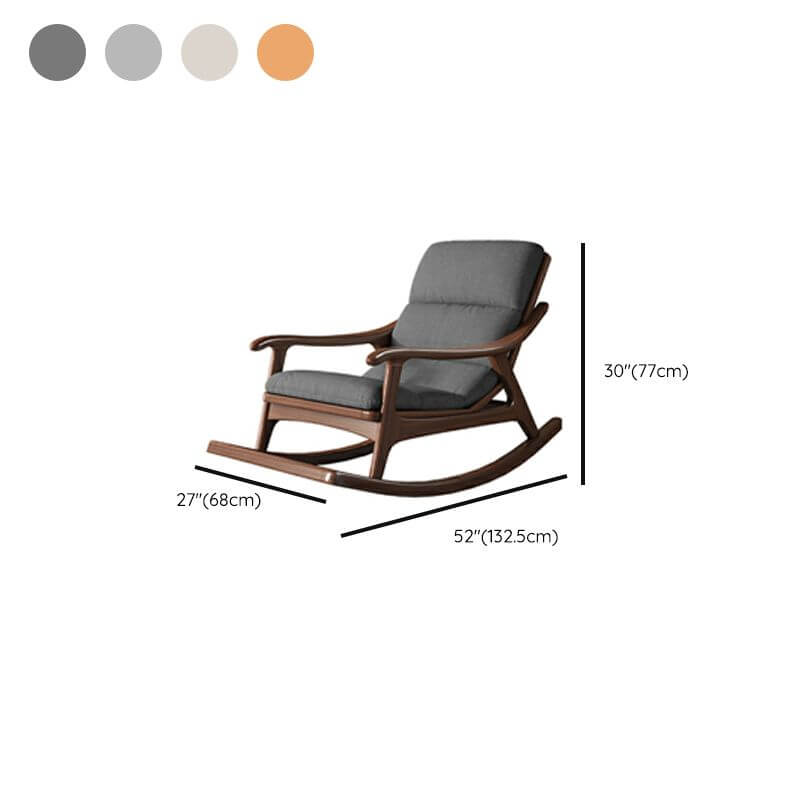 Indoor rocking chair with cushions in dark gray