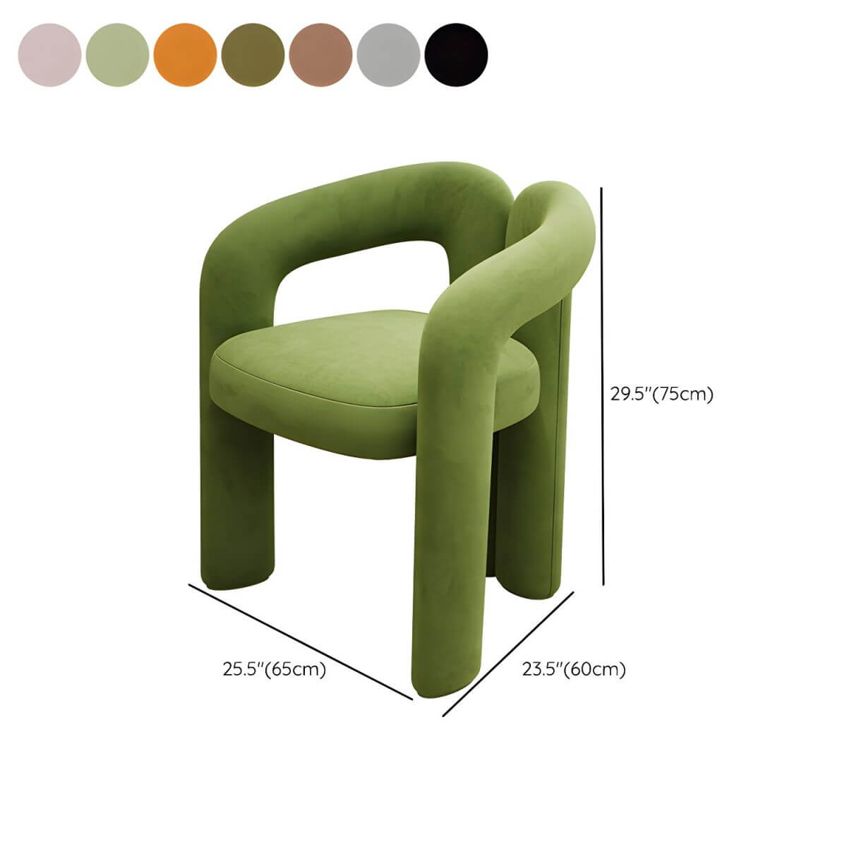 Green upholstered stool for beauty area