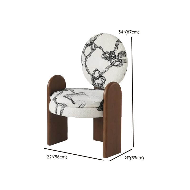 Abstract Pattern Side Chair with Round Back