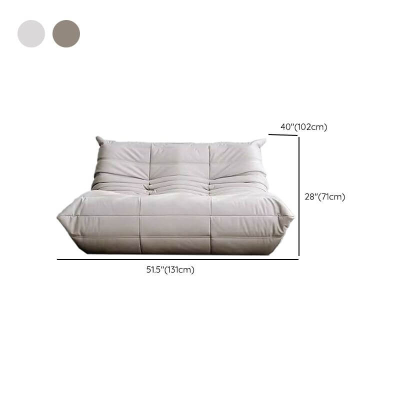 Interior view of a cozy room with a leather beanie chair