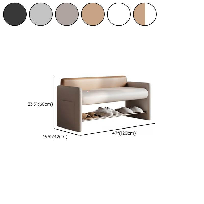 Midnight black and grey upholstered bench chair