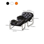 Close-up of tufting on the accent chair