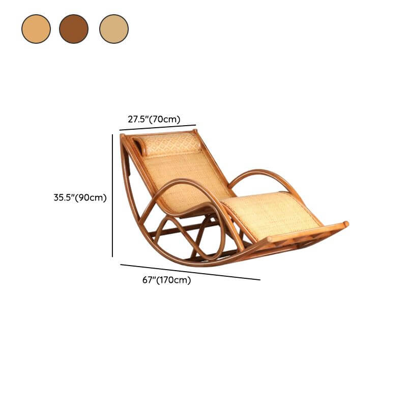Stylish Cherry Wood rocking chair with rattan details
