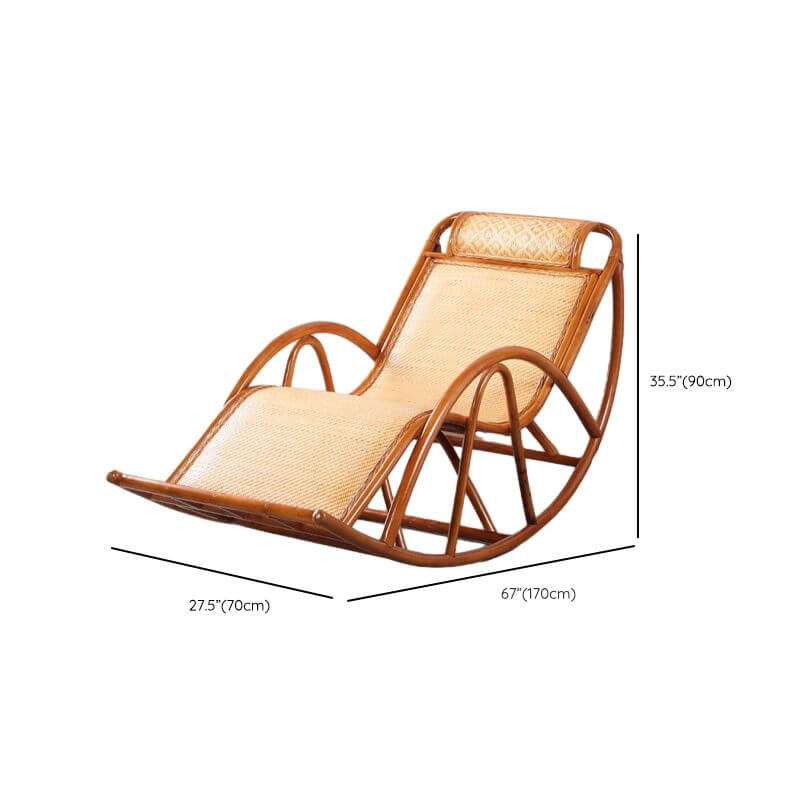 Art Deco Natural Wood Rocking Chair in Black