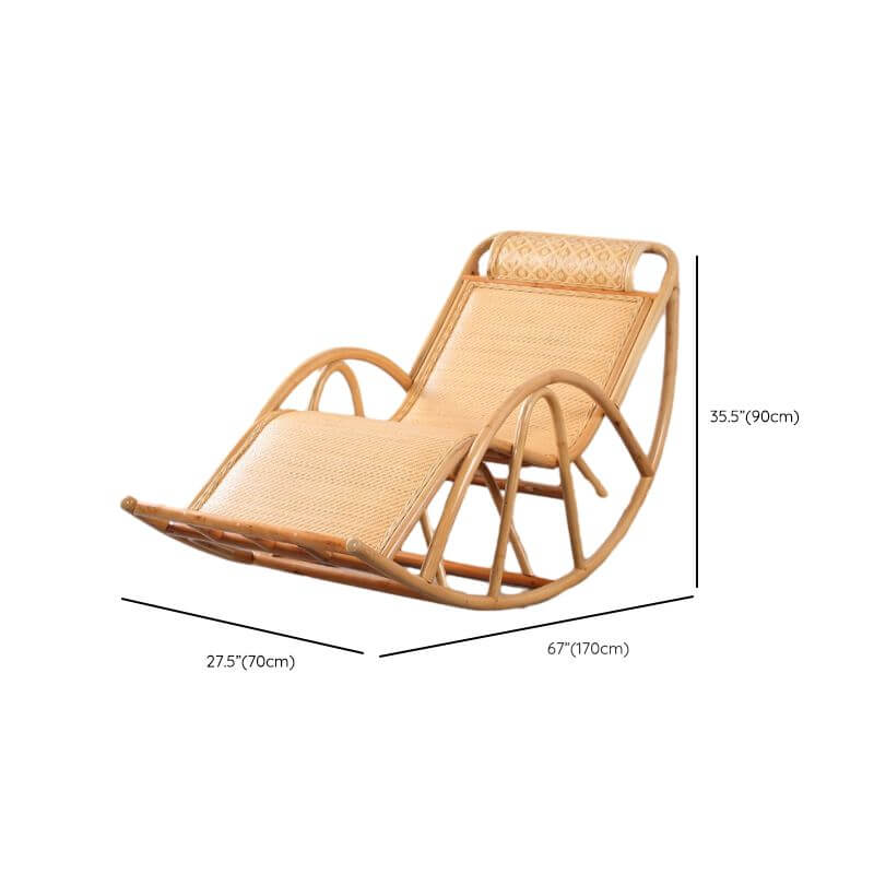 Art Deco Natural Wood Rocking Chair in Brown