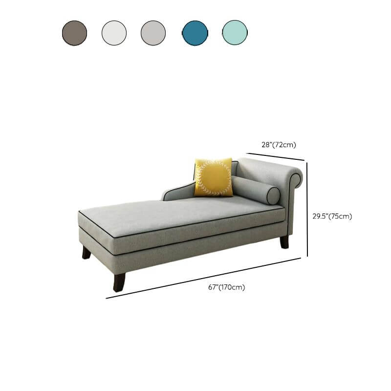 Art Deco Solid Color Chaise Chair in beige