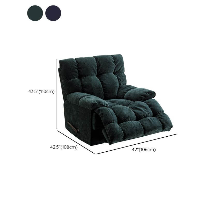 Modern gray reclining accent chair in living room