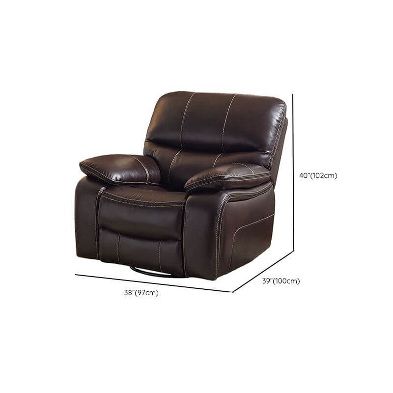 Beige Swivel Rocker Recliner with Alloy Frame