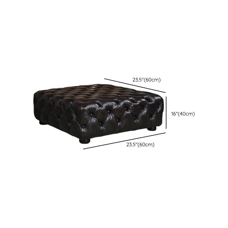 Decorative Tufted Ottoman with Leather