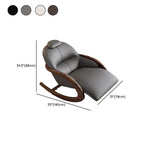 Emphasis on the dirt-resistant upholstery of the rocking armchair