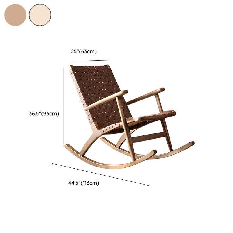 Asian style wicker porch rocking chair in black