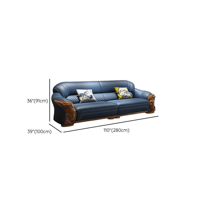 Comfortable Azure Flared Arm Sofa