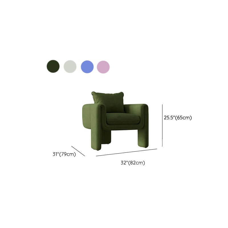 Stylish barrel chair with azure cushion