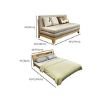 Beige gray fabric sofa bed in living room