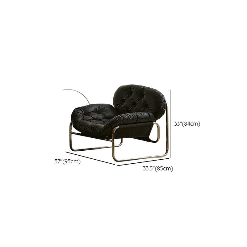 Modern accent chair in black and cream colors