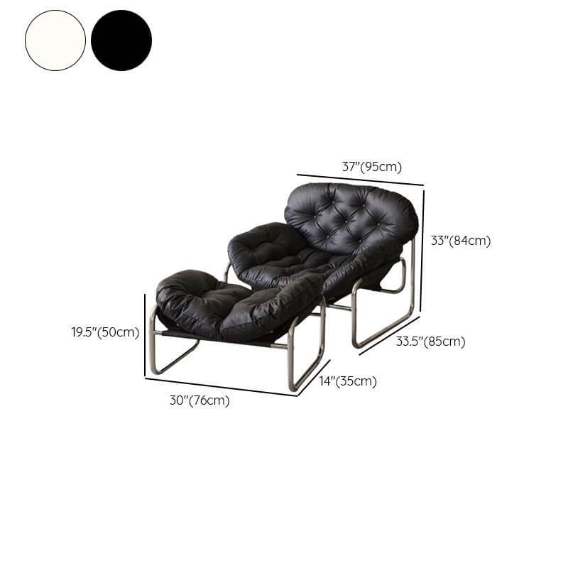 Black cream decorative-stitched accent chair